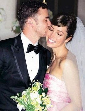 Photo:  Jessica Biel and Justin Timberlake on their wedding day